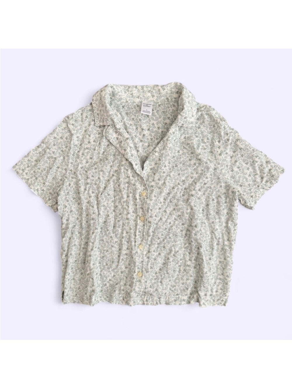 Melrose and Market Light Green Leaf Print Top